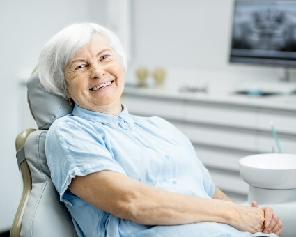 Elderly female dental patient