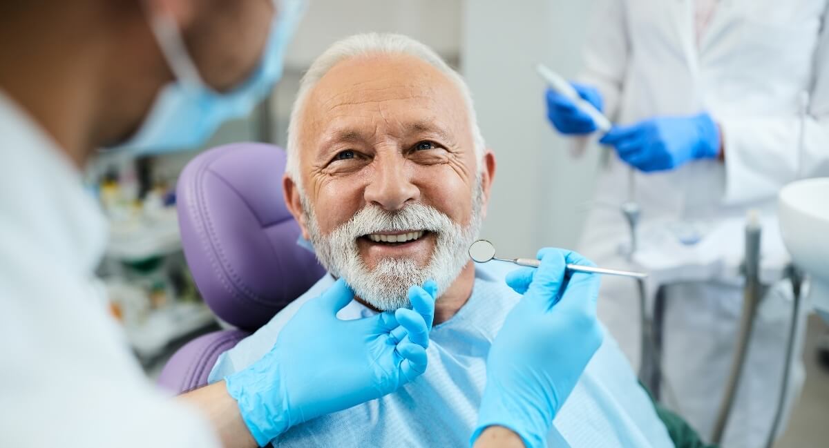 Elderly man in dental consultation