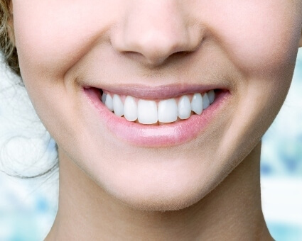 smiling woman with white teeth