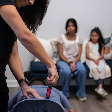 Mojica Chiropractic Care patient being adjusted