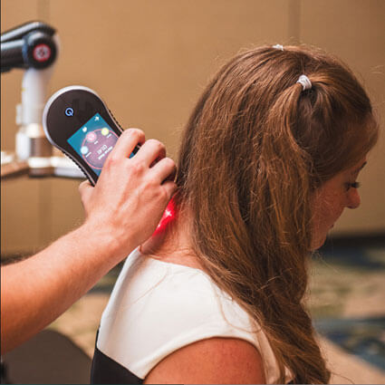 Laser therapy on neck