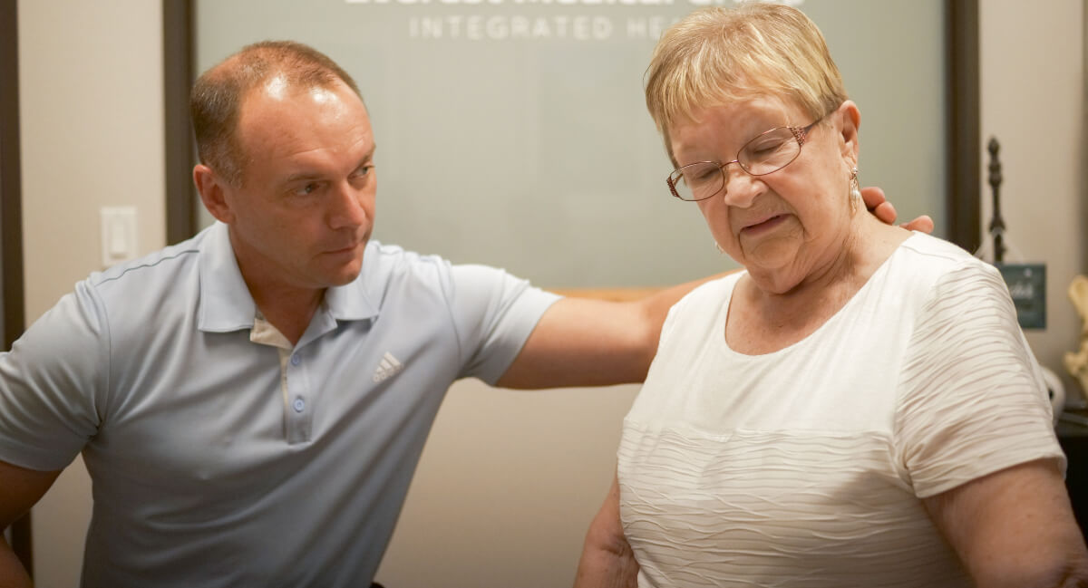 /p patient getting neck adjusted at Pro Active Chiropractic and Sports Medicine