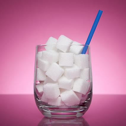 sugar cubes in glass