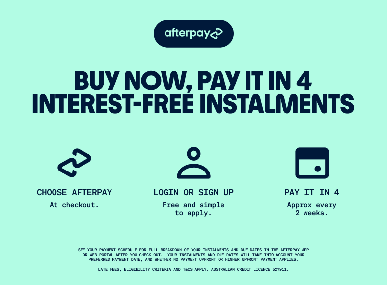 Afterpay pay in 4 graphic