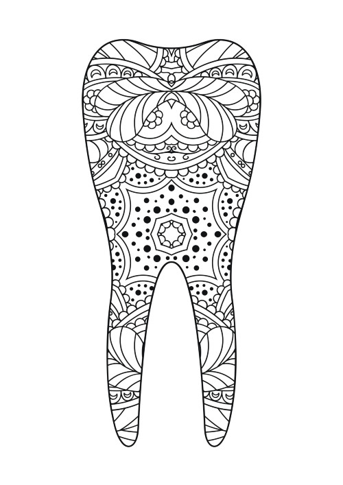 coloring page tooth