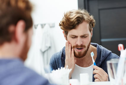 Man with tooth pain