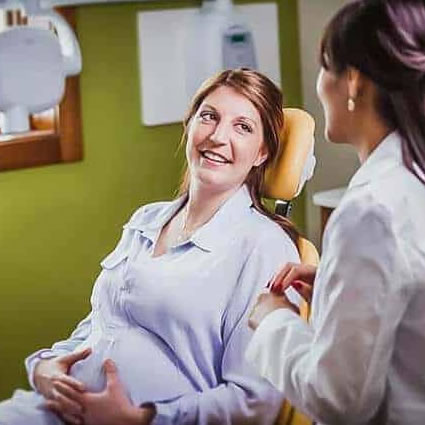 Pregnant woman at the dentist