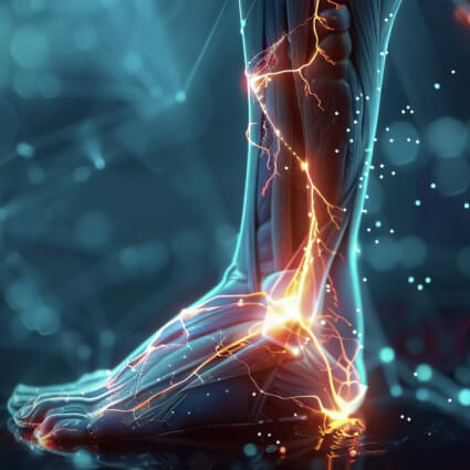 foot with nerves illustration