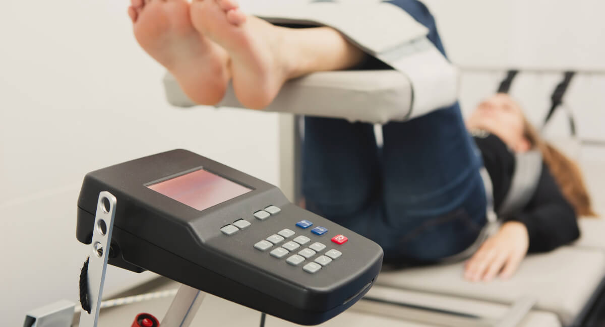 Female patient treated with Spinal Decompression