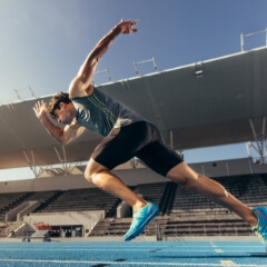 Male athlete running