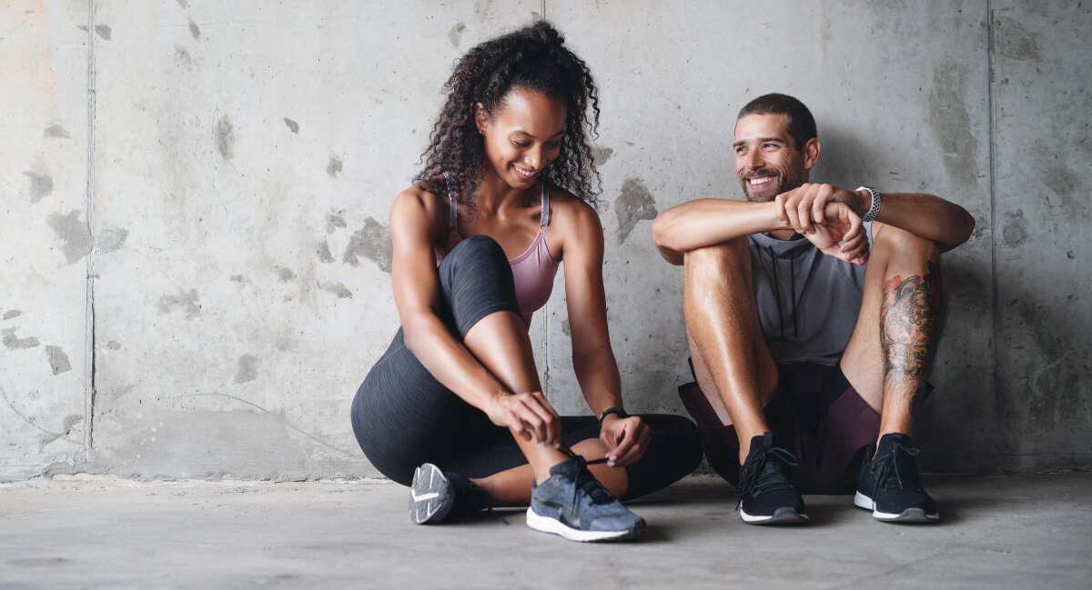 Young active couple
