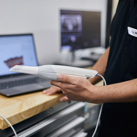 closeup of intraoral scanner