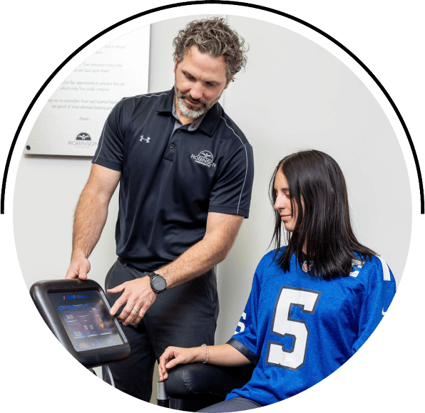 Dr. Chris talking to patient