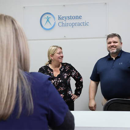 our team talking to a patient