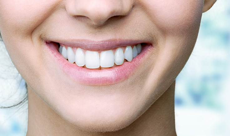 Beautiful, white smile showing teeth