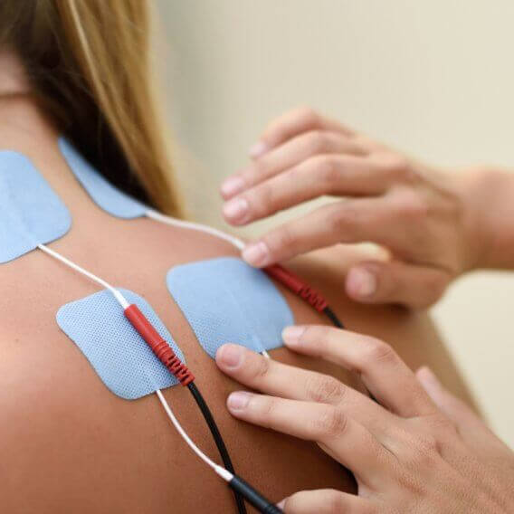 Electric Muscle Stimulation used to treat patient