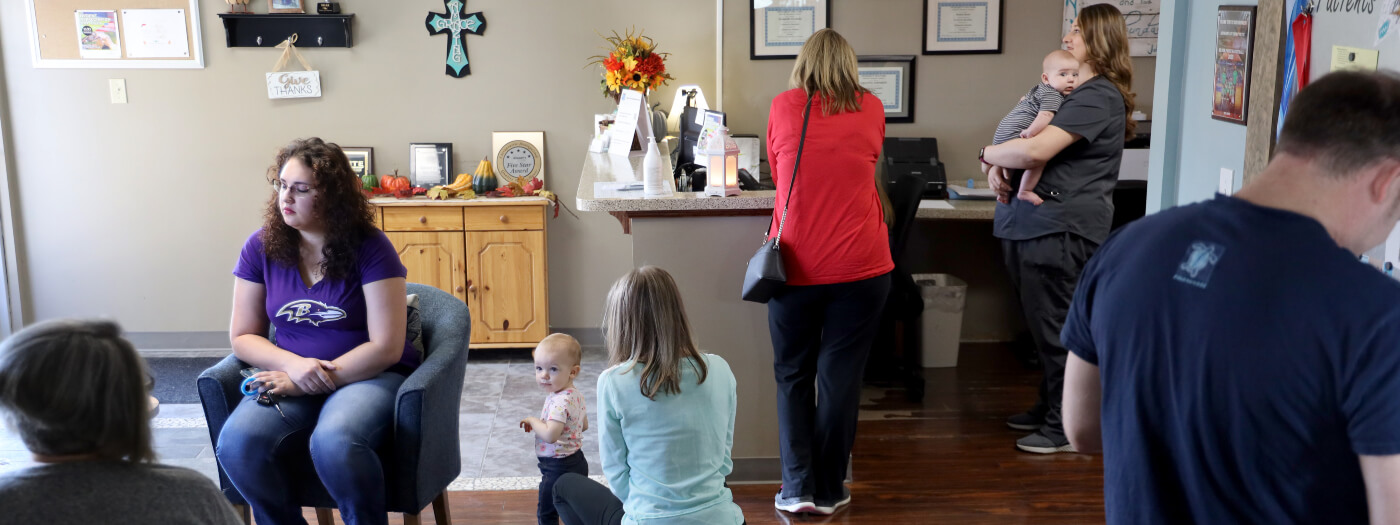 Belton patients in Abundant Life Chiropractic reception area