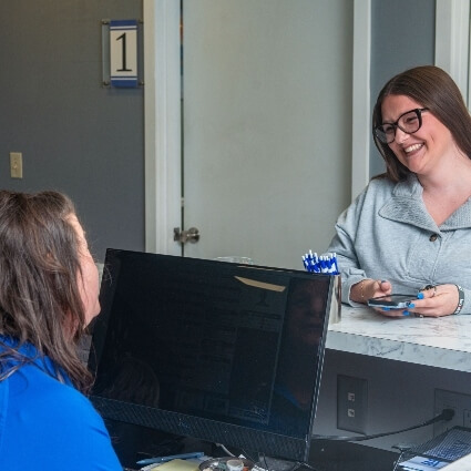 patient at our front desk