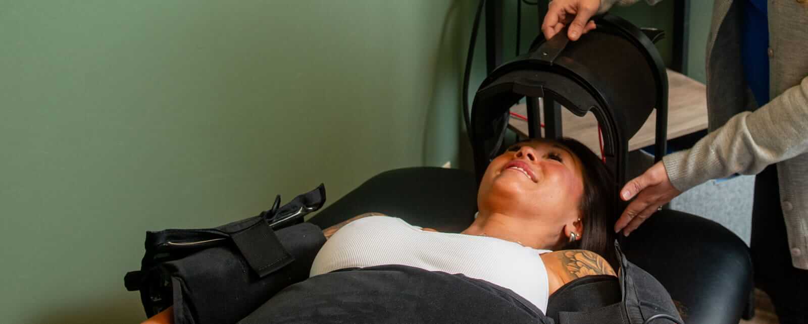 Morristown patient lying on a chiropractic table