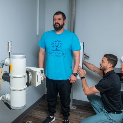 patient getting xrays taken