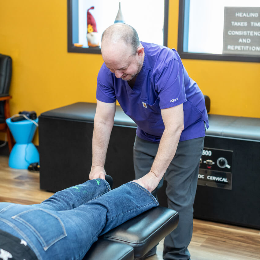 120 Chiropractic Inc. patient having feet examined