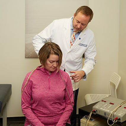 Doctor caring for patient