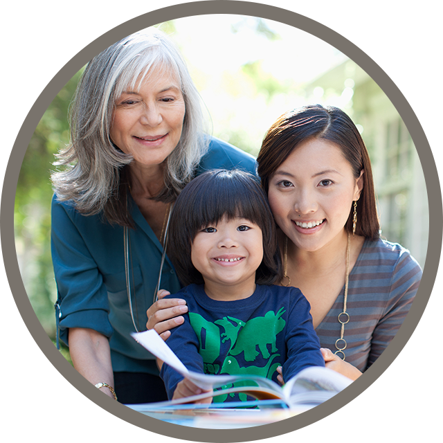 child reading book