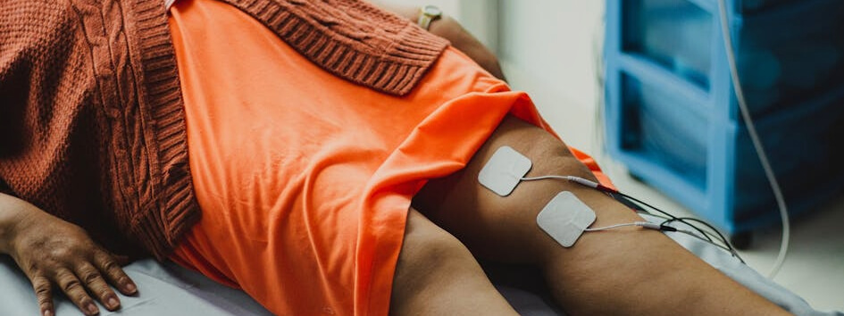 E-Stim Therapy applied to woman