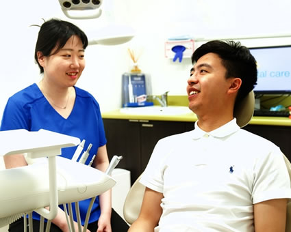 Patient in dental chair