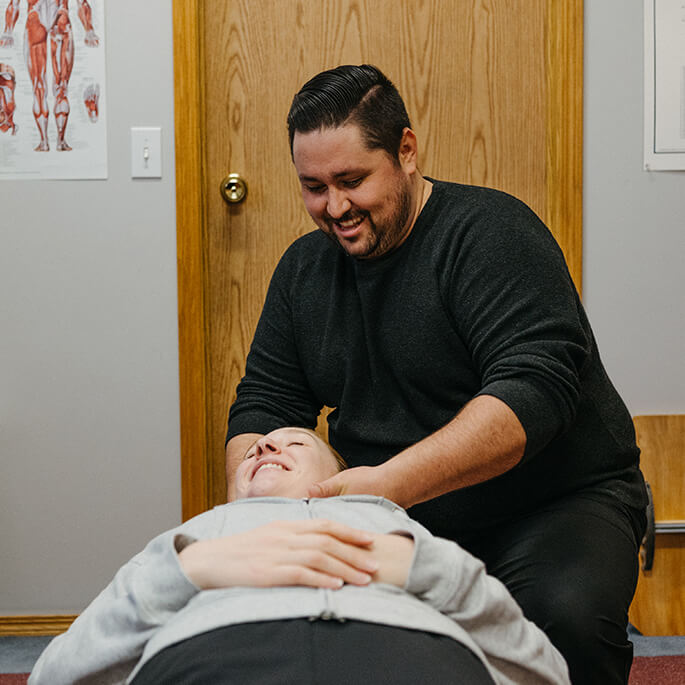 Woman getting adjustment