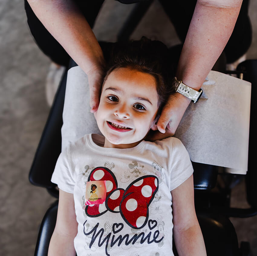 smiling kid during adjustment