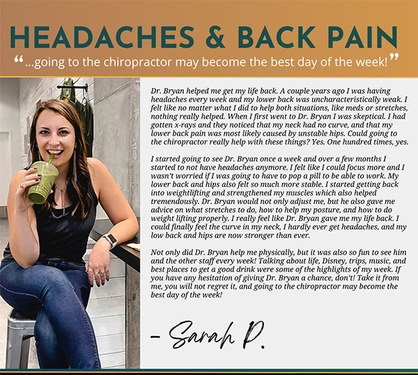 Headaches and back pain testimonial
