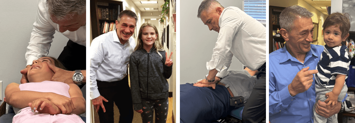 Photo collage featuring Dr. DiRubba and his patients