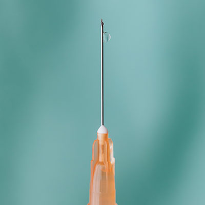 tip of a syringe
