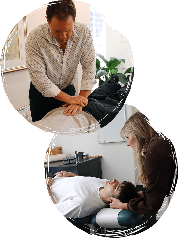 Doctors adjusting patients