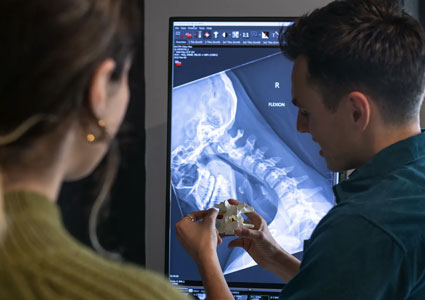 Dr Zach showing x-rays