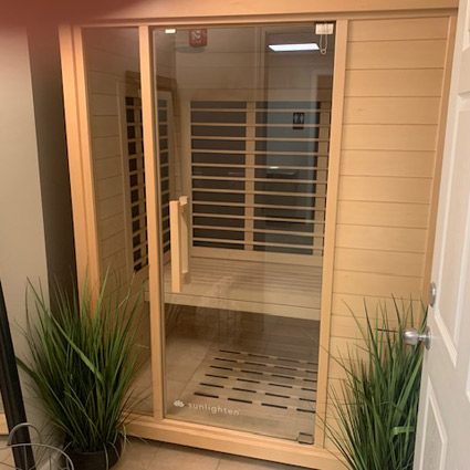Door to the infrared sauna