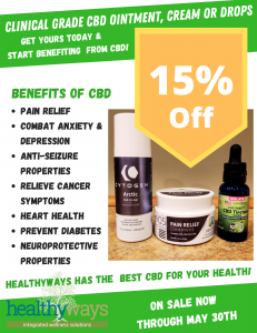 Get Started with some CBD here at Healthyways! We offer Cbd Oil, Cream and Drops! (Flyer (Portrait))