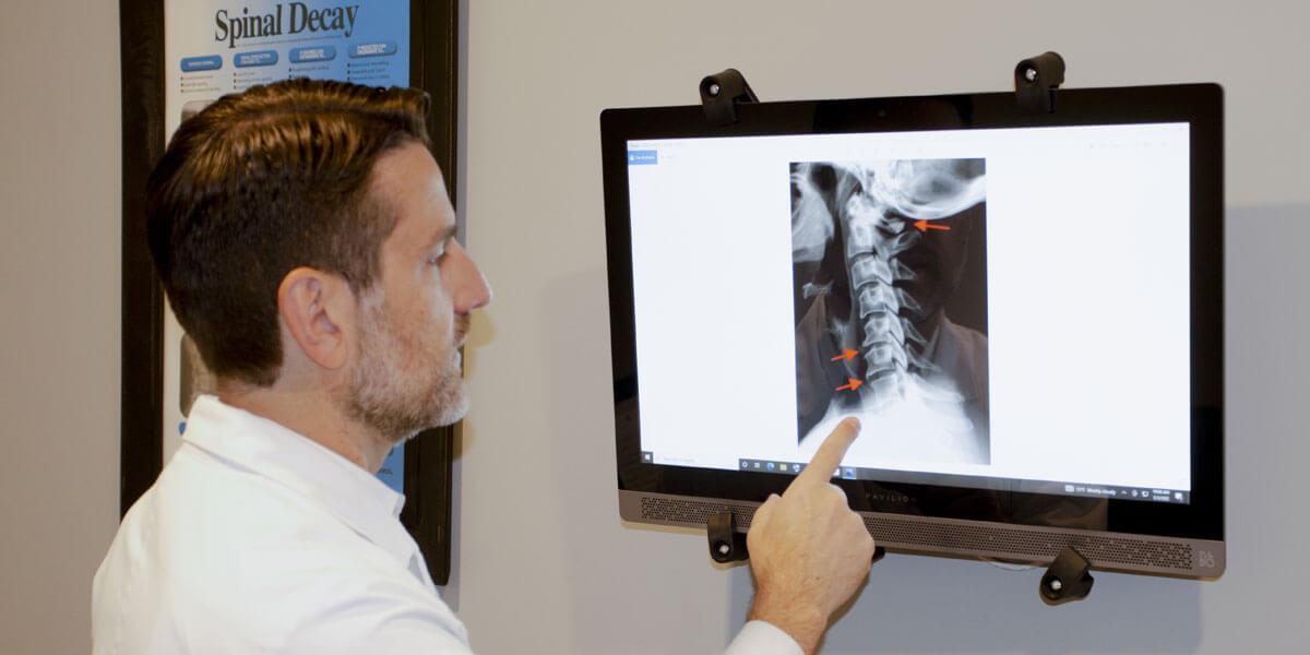 Dr. Busquets reviewing xray