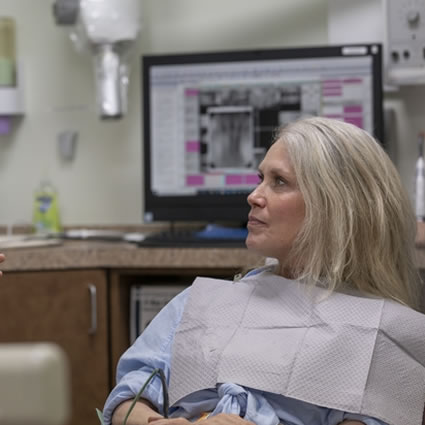 Patient in dental chair