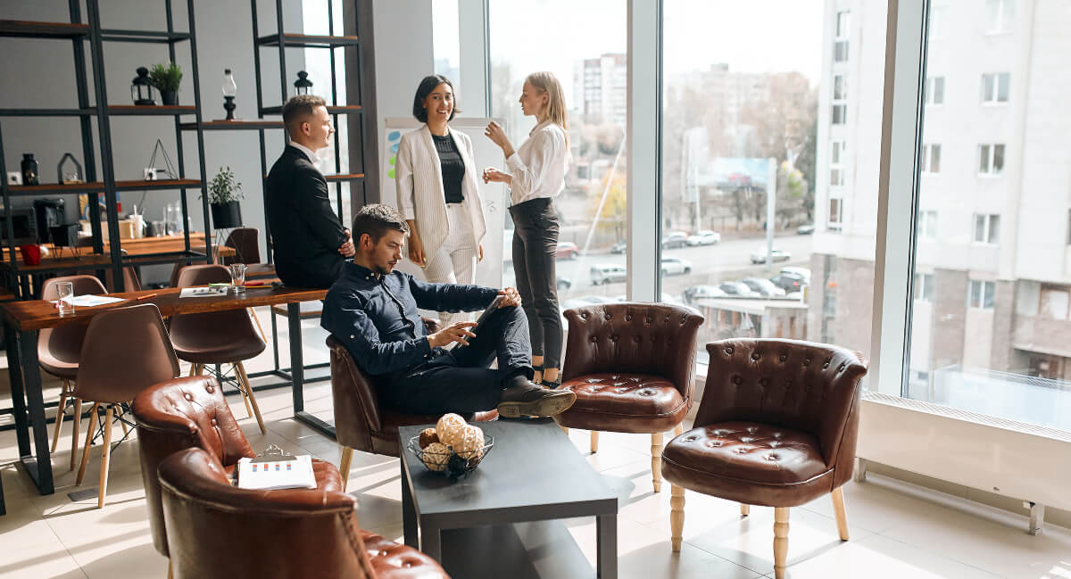 Group of talking business people