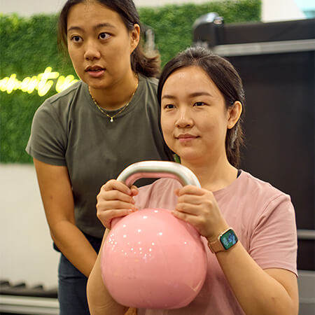 Patient holding weight