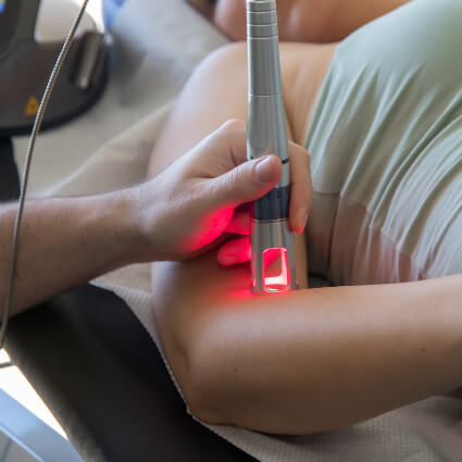Female patient treated with Red Light Therapy