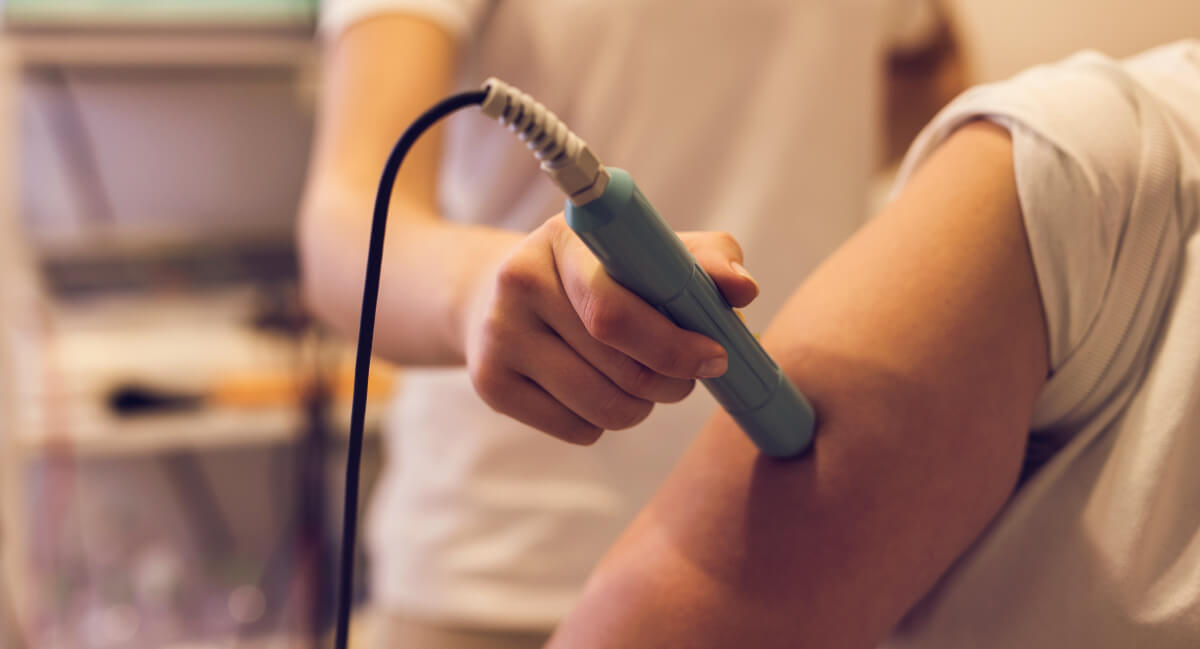 Ultrasound therapy used to treat patient's arm