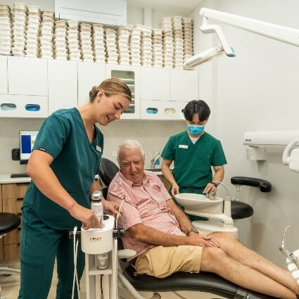 Marileze talking to a patient