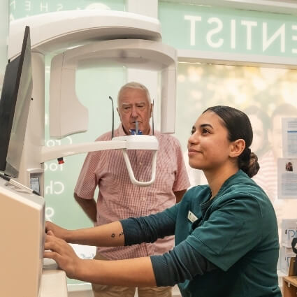 team taking xrays of patient