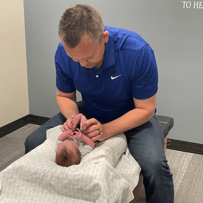 Doctor adjusting a baby