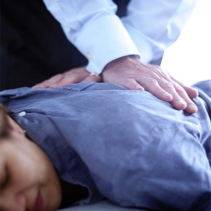 Patient getting an adjustment