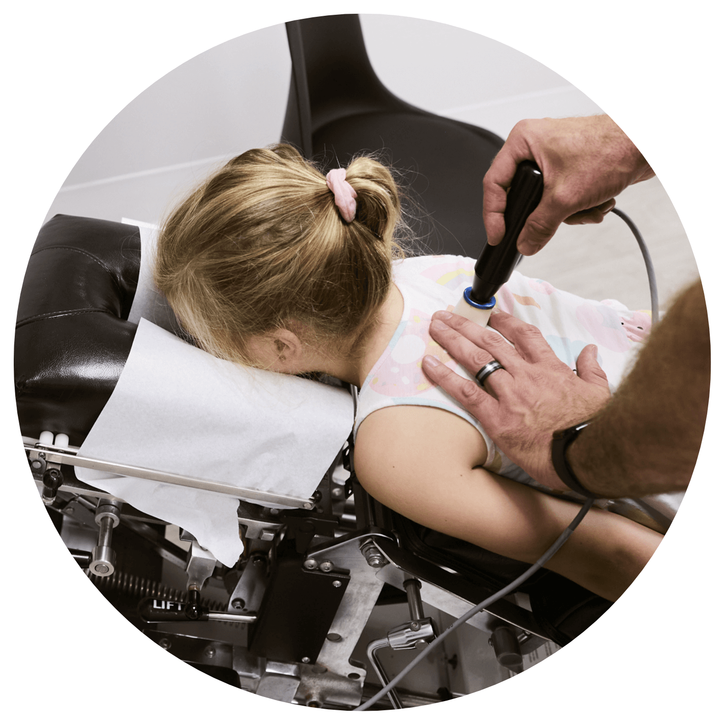 Checking kid patient