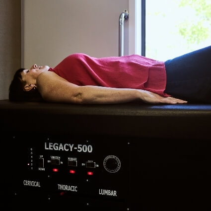 patient on decompression table